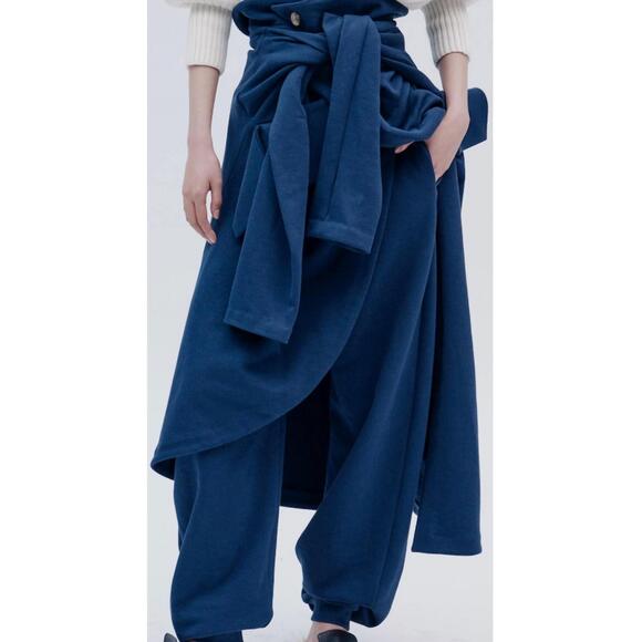 AWAKE Pants - NEW AWAKE modern jersey jogger with shirt skirt in navy